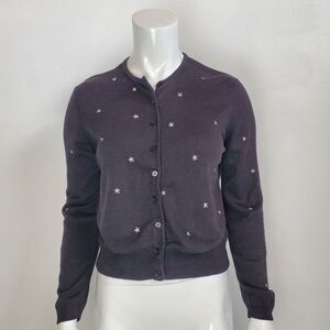 Vintage 90s Rena Rowan Black Embroidered Cardigan